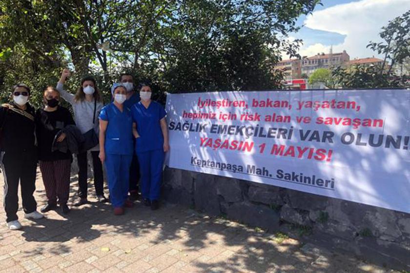 Okmeydanı Hastanesinde mahalle halkıyla 1 Mayıs kutlaması