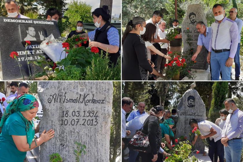 Abdullah Cömert, Ahmet Atakan ve Ali İsmail Korkmaz'ın mezarları başındaki anma