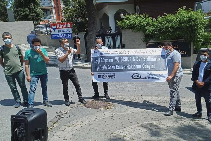 Cadde 54 AVM işçileri için yapılan basın açıklaması.