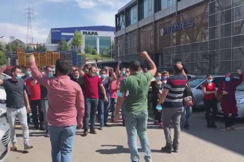 Gebze'de bulunan ve Petrol-İş sendikasının örgütlü olduğu Novares fabrikasında çalışan işçiler, yönetimin verdiği sözleri tutmaması üzerine fabrika bahçesinde eylem yaptı.