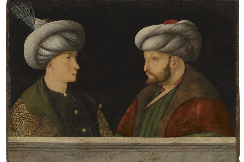 Fatih Sultan Mehmet’in portresi, yanındaki kişinin kim olduğu bilinmiyor