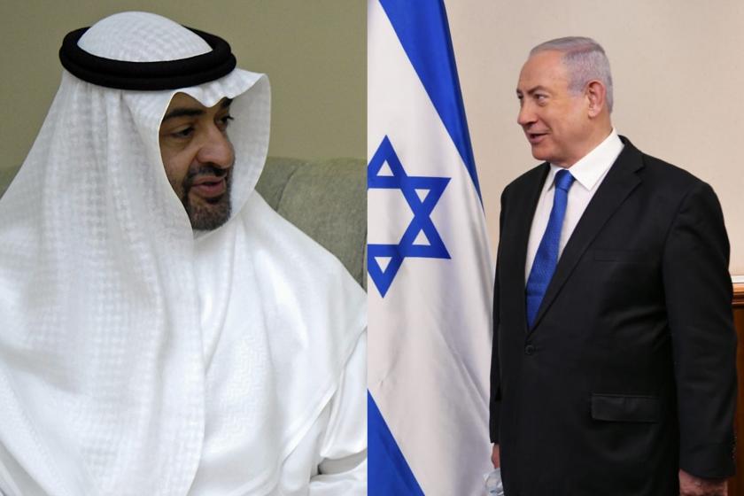 Prens Muhammed bin Zayed el Nehyan ve Benyamin Netanyahu 