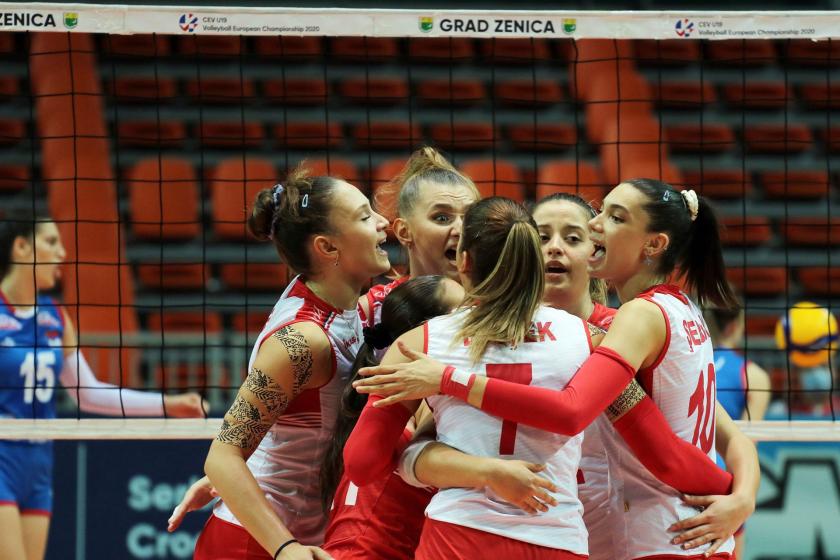 Voleybolcuların sevinci.