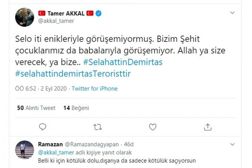 Tamer Akkal'ın hakaret içeren sosyal medya paylaşımı