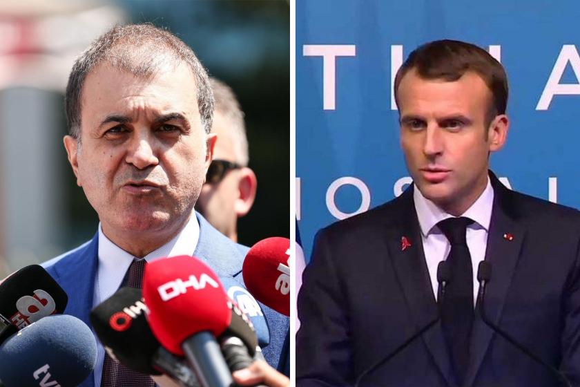 Ömer Çelik ve Emmanuel Macron