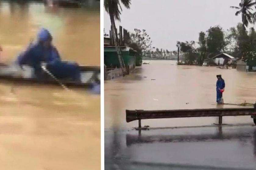 Vietnam'da meydana gelen selden görüntüler.