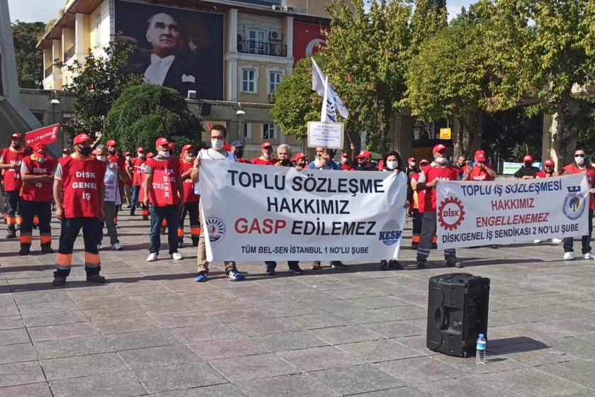 Bakırköy Belediyesindeki işçiler ve emekçiler TİS hakları için ortak eylem yaptı