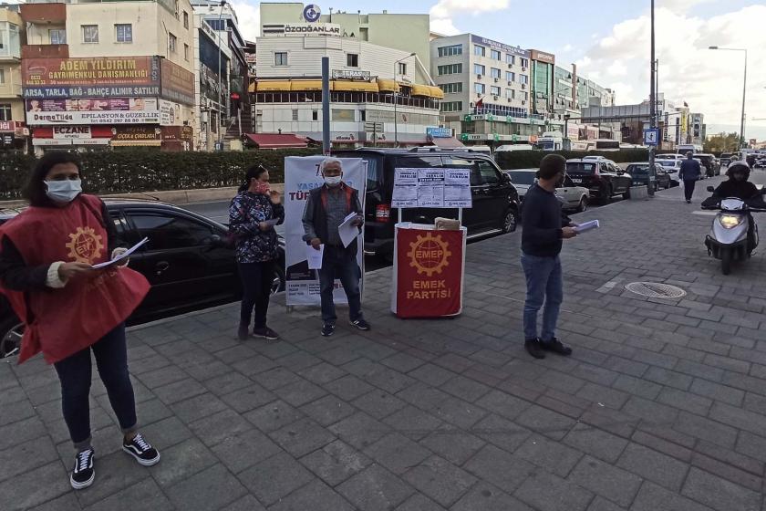 Emek Partisi Çiğli'de depremzedelerle dayanışma çağrısı yaptı