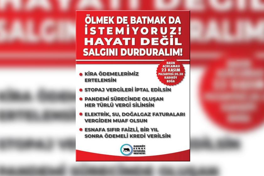 Kadıköy Esnaf Dayanışma İnisiyatifinin duyurusu