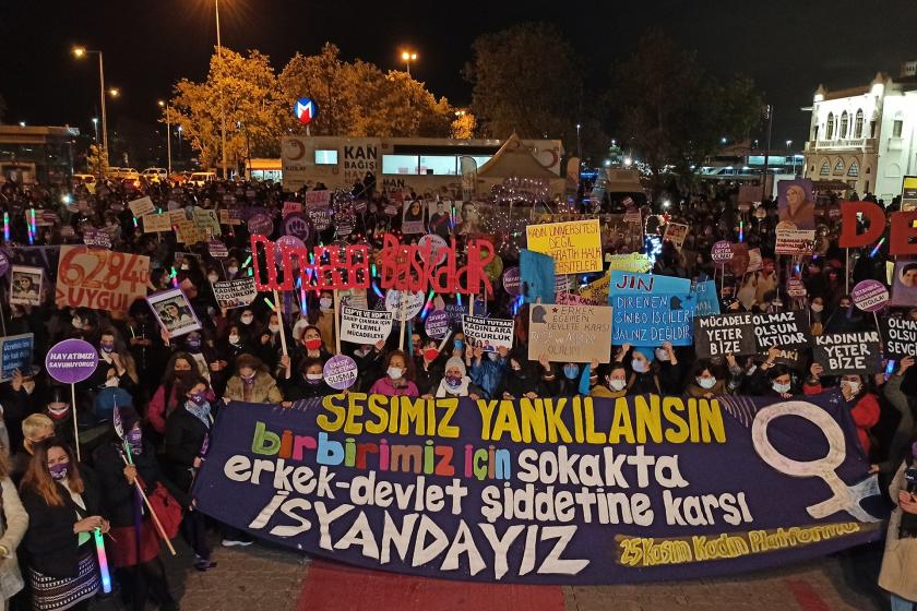 Kadıköy'de 25 Kasım eylemi.