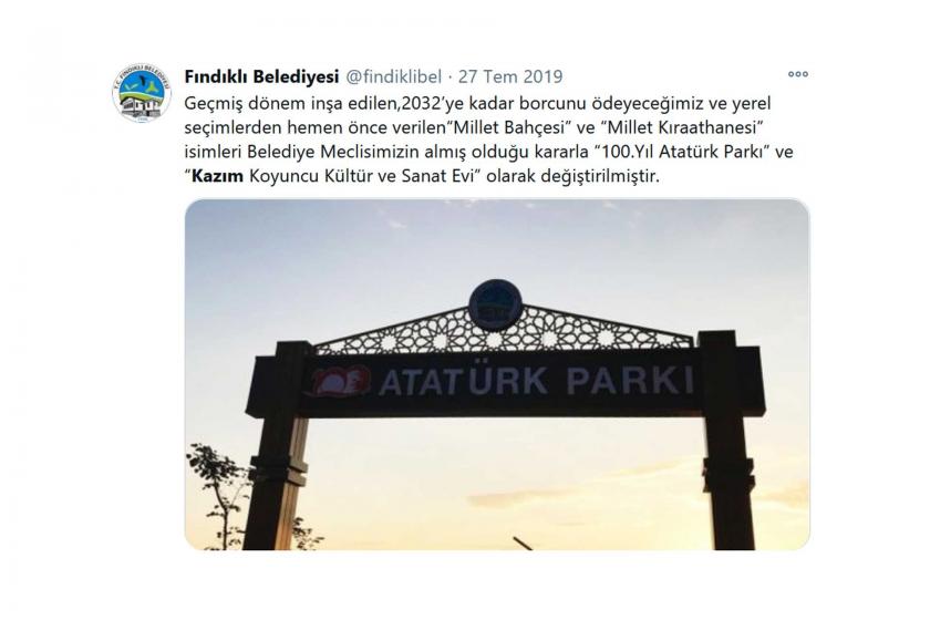 Fındıklı Belediyesine "Kazım Koyuncu" ve "Atatürk" soruşturması