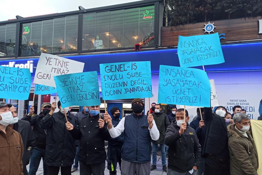 Sarıyer Belediyesi işçileri eylem yaptı