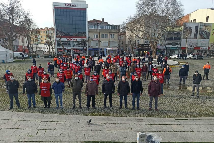 Lüleburgaz Belediyesi Personel AŞ işçileri toplu sözleşme talepleri için eylemde