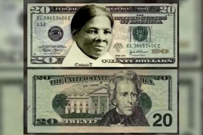 20 dolar banknotu: Andrew Jackson (altta), Harriet Tabman(üstte)