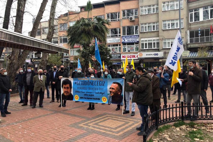 İsmet Akyol ve Gökhan Taner Günsan’ın ihraç edilişinin dördüncü yılında eylem yapıldı