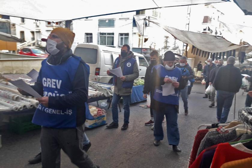 Grevdeki Maltepe Belediyesi işçileri yurttaşlara bildiri dağıttı, gerçekleri anlattı