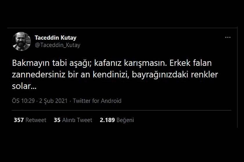 Taceddin Kutay'ın homofobik paylaşımları