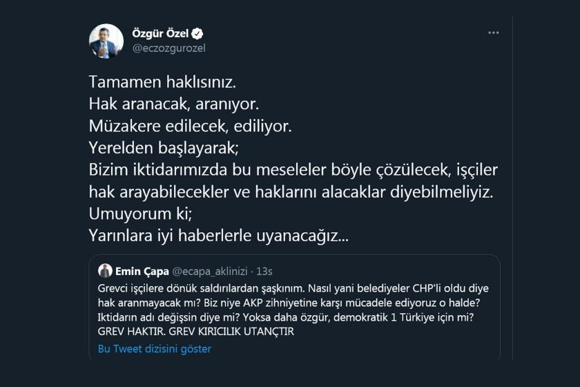 Özgür Özel'in Twitter gönderisinden alınmıştır.