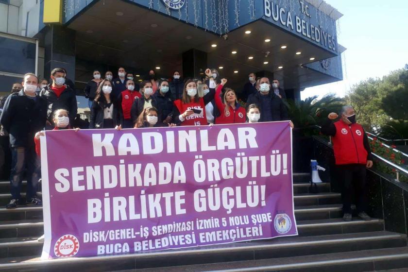 Buca Belediyesinde çalışan kadın işçiler: Eşitsizliğe ve şiddete karşı yaşasın 8 Mart