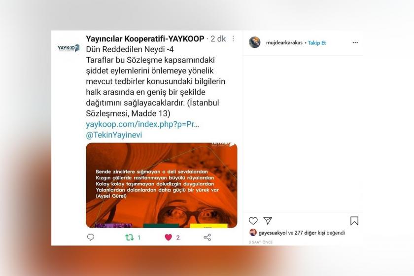 Müjde Ar'ın Instagram hesabındaki paylaşım