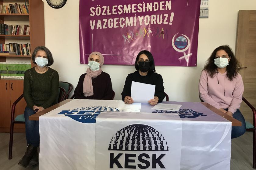 Elazığ'da KESK üyesi kadınlar açıklama yaptı