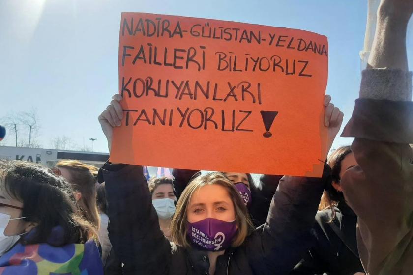 İstanbul'da eylemdeki kadınlar