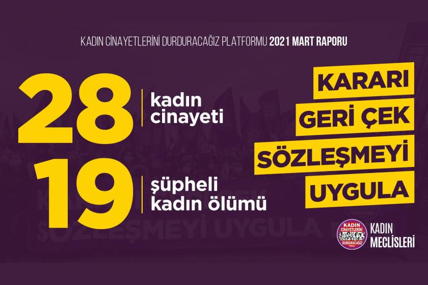 Kadın Cinayetlerini Durduracağız Platformu'nun 2021 Mart raporu