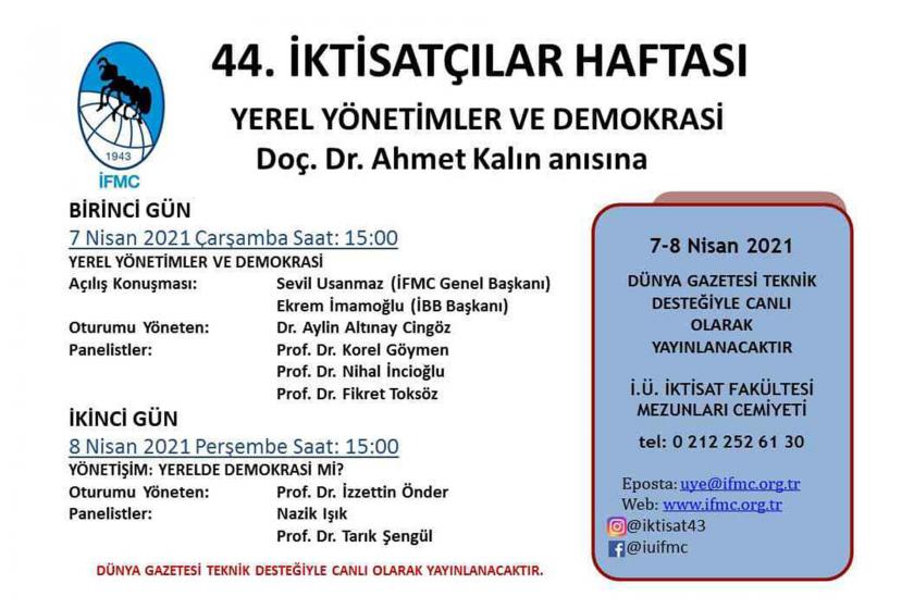 44. İktisatçılar Haftası'nın duyuru afişi