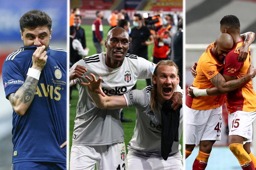 Beşiktaşlı, Fenerbahçeli ve Galatasaraylı futbolcuların fotoğrafları.