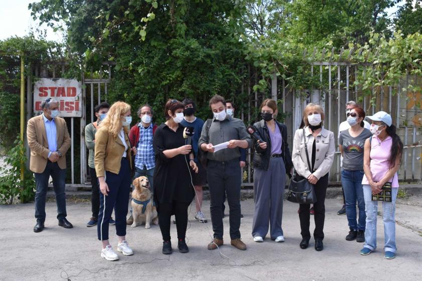 Cebeci Stadı önünde açıklama