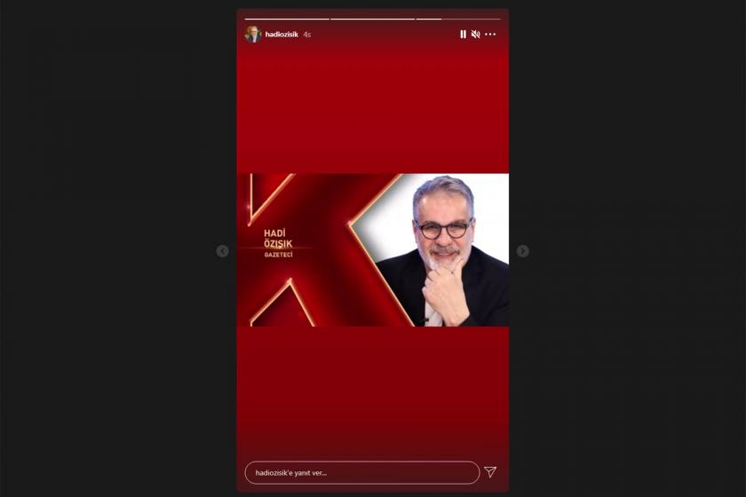 Hadi Özışık'ın paylaştığı Instagram hikyaesinin ekran görüntüsü