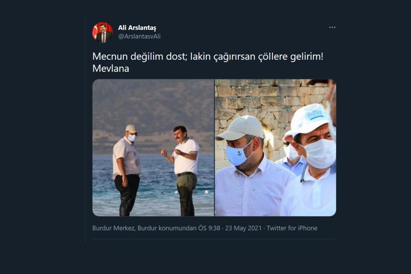 Burdur Valisi Ali Arslantaş'ın Twitter gönderisi