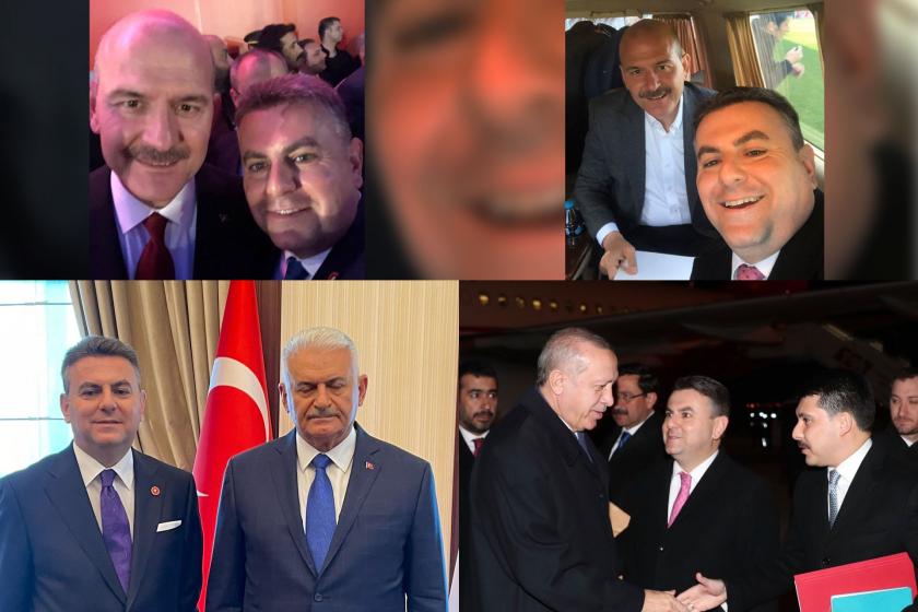 Korkmaz Karaca'nın Süleyman Soylu, Binali Yıldırım ve Tayyip Erdoğan ile fotoğrafları