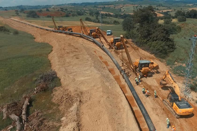 Saros'ta Botaş'ın çalışması