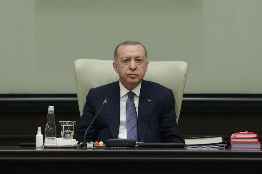 Recep Tayyip Erdoğan kabine toplantısında iken.