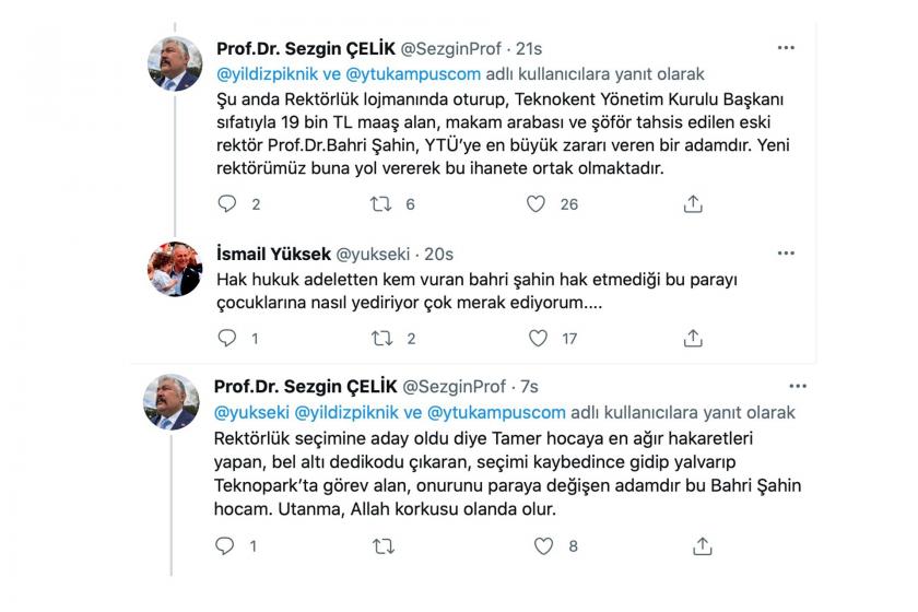 Prof. Dr. Sezgin Çelik'in Twitter gönderileri