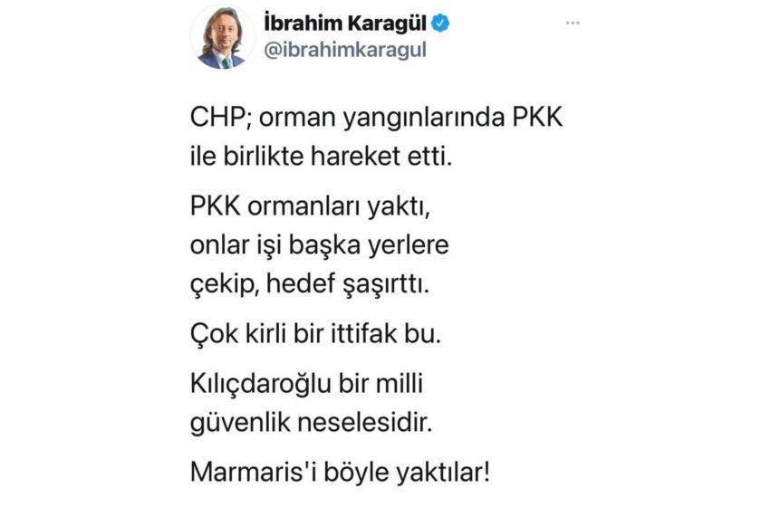 İbrahim Karagül'ün tweet ekran görüntüsü