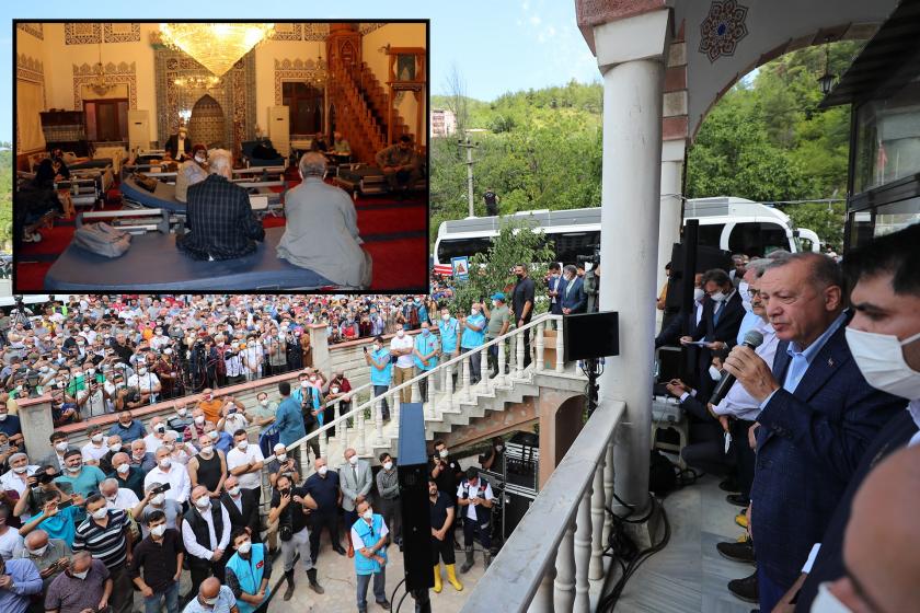 Bozkurt’ta sahra hastanesine çevrilen cami, Erdoğan geliyor diye boşaltıldı