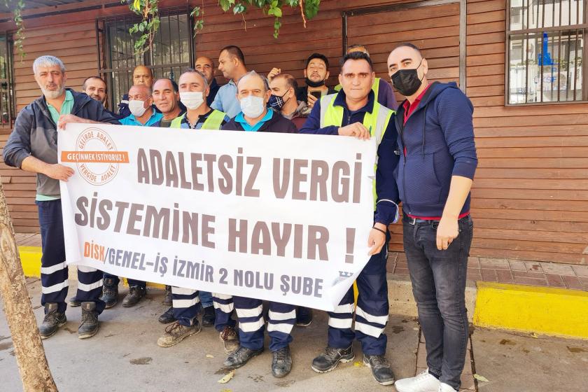 Alsancak Yeşil Alan biriminde çalışan işçiler açıklama yaptı