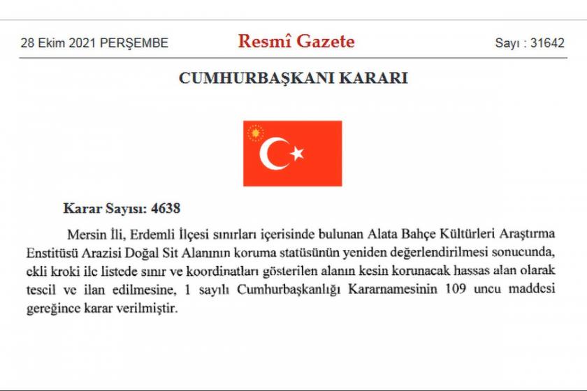 28.10.21 tarihli Resmi Gazete kararı