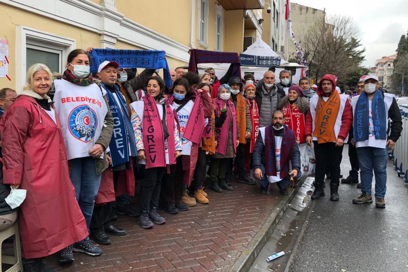 Bakırköy'de grevdeki işçiler