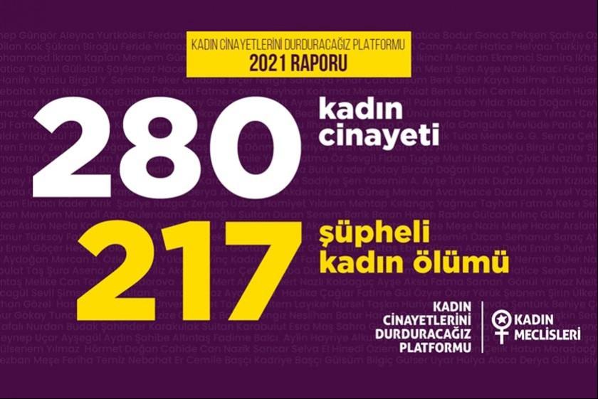 Kadın Cinayetlerini Durduracağız Platformunun rapor görseli