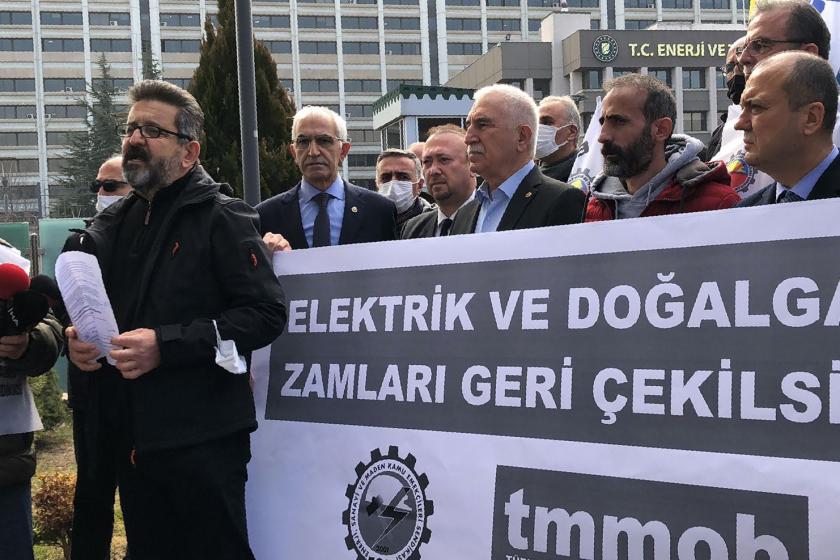 TMMOB ve ESM’den Bakanlık önünde eylem: Elektrik ve doğal gaz zamları geri çekilsin