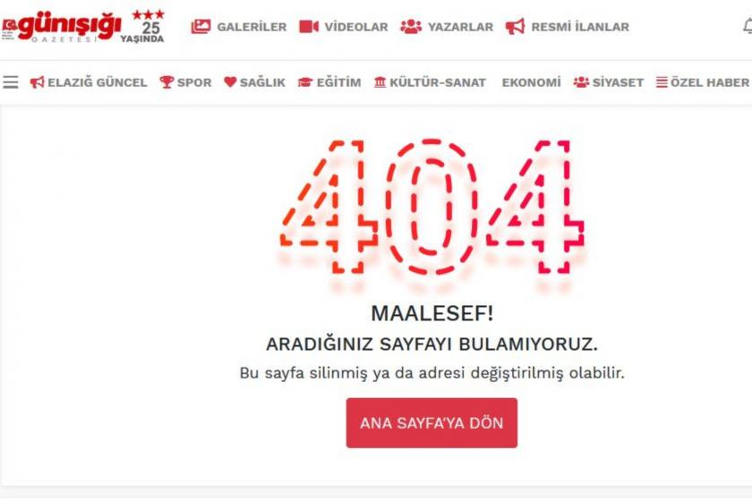 Günışığı gazetesi internet sitesi ekran görüntüsü