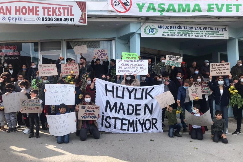 Arsuz'da halk maden ocağına karşı eylem yaptı