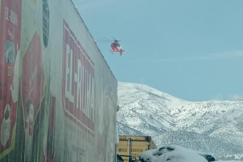 Antep Adana yolunda helikopter