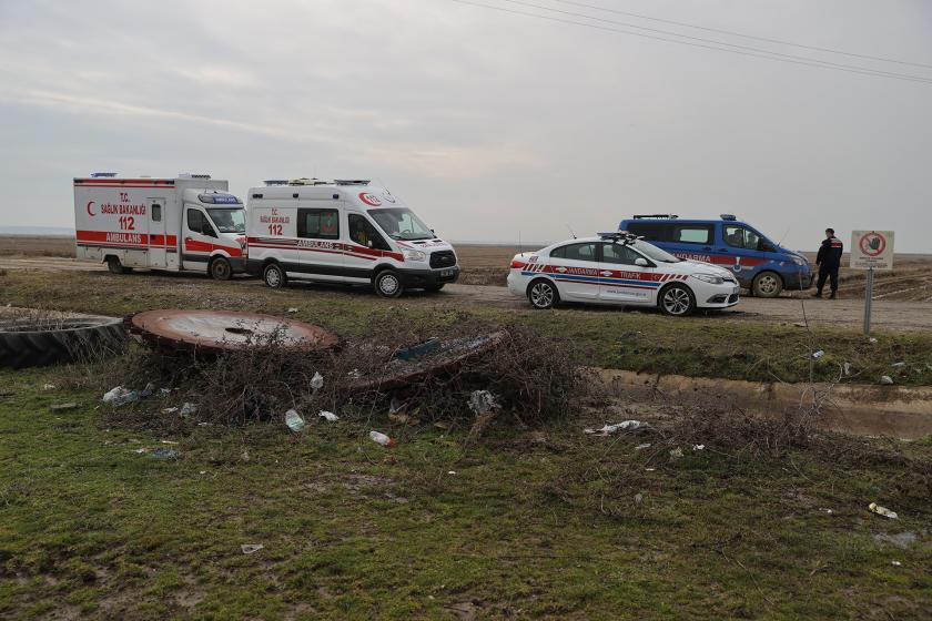 Edirne'nin İpsala ilçesinde mültecilerin yaşamını yitirdiği olay yeri