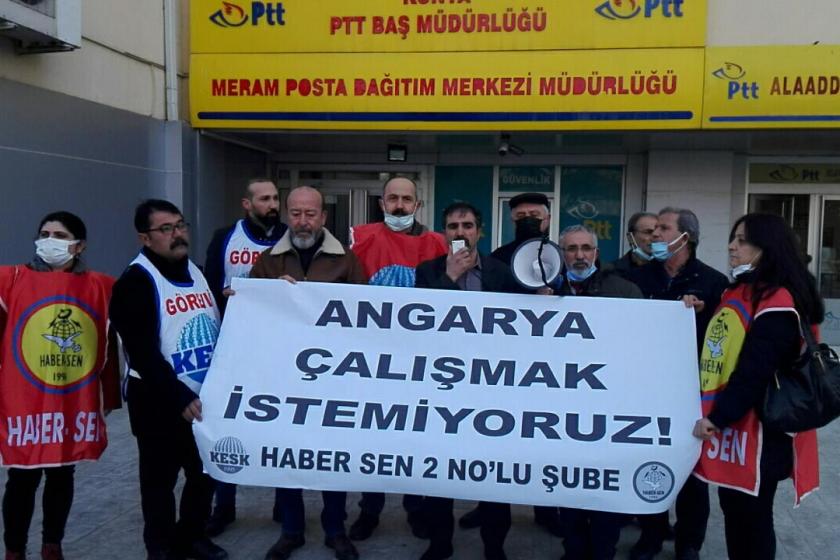 Konya PTT baş müdürlüğü önünde açıklama