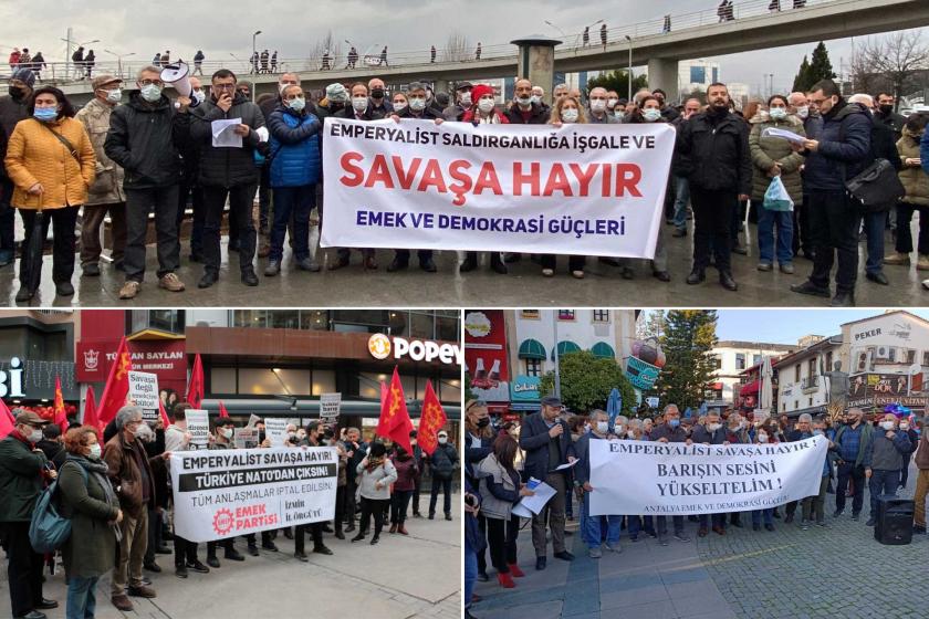 İzmir, Kocaeli ve Antalya'da savaş karşıtı eylemler