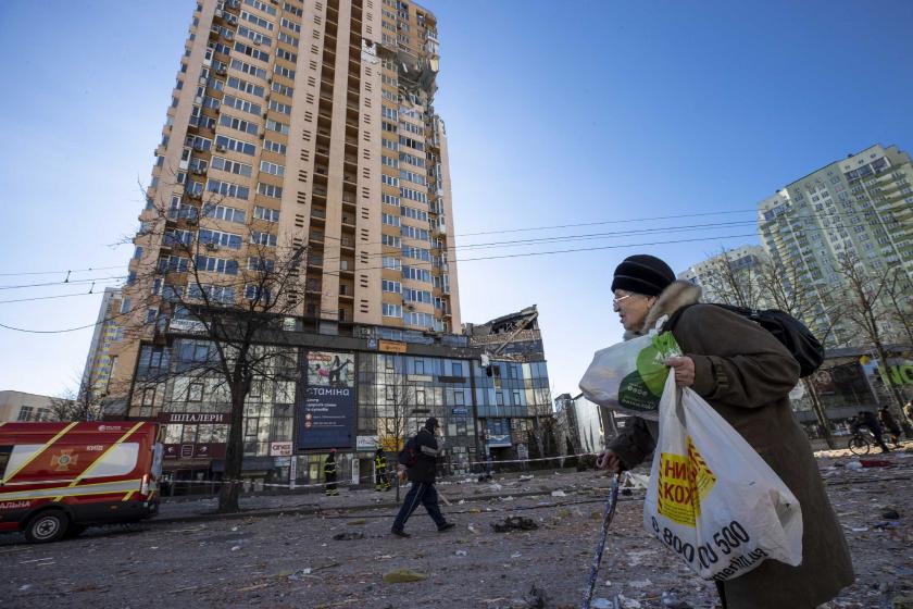 Rusya'nın saldırısı sonrası Ukrayna'nın başkenti Kiev'in sokakları